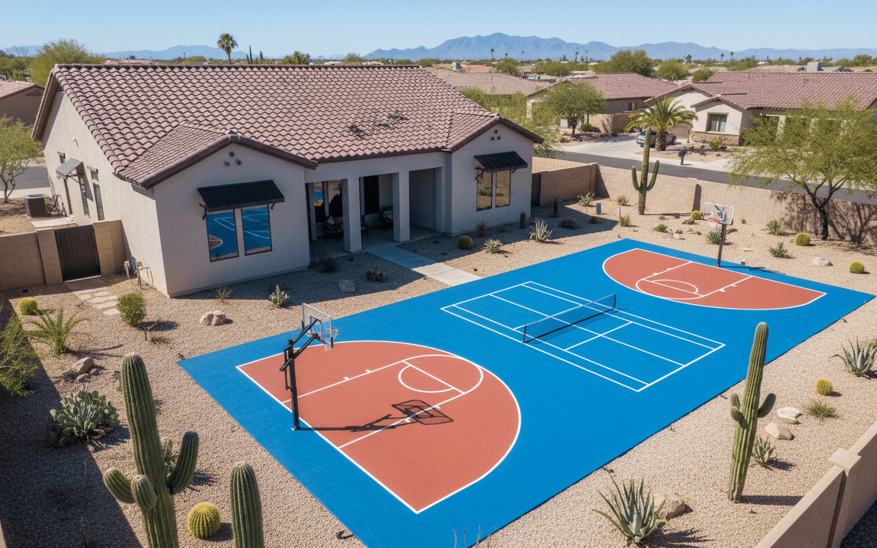 A finished sports court builder project